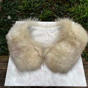 Neutral Beige Fur Collar